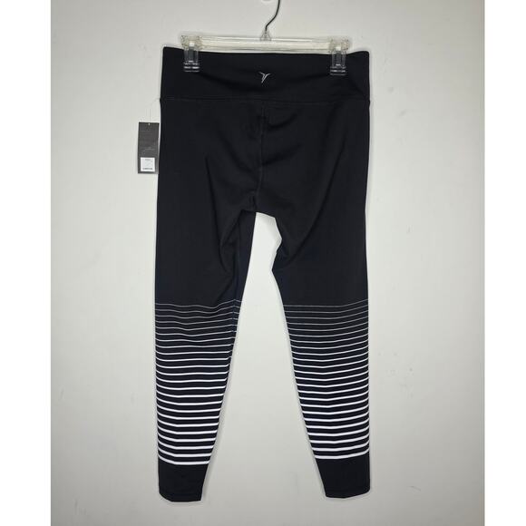 NWT Old Navy black compression leggings with white stripes - large - Picture 3 of 5
